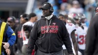 Tampa Bay Buccaneers head coach Todd Bowles during the second half against the Carolina Panthers at Bank of America Stadium.