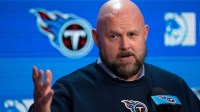 Tennessee Titans Offensive Coordinator Brian Daboll addresses the media during his first press conference at Ascension Saint Thomas Sports Park in Nashville, Tenn.