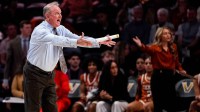 Texas coach Vic Schaefer watches his team face Vanderbilt during the second quarter at Memorial Gymnasium in Nashville, Tenn., Thursday, Feb. 12, 2026.