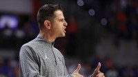 Florida head coach Todd Golden reacts during the second half of a NCAA mens basketball game against South Carolina at Steven C. O'Connell Center Exactek arena in Gainesville, FL on Tuesday, February 17, 2026
