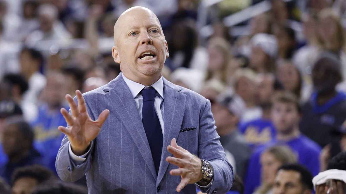 UCLA Bruins head coach Mick Cronin reacts in the second half against the Michigan Wolverines at Crisler Center.