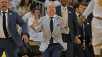 UCLA Bruins head coach Mick Cronin reacts on the bench in the second half against the Indiana Hoosiers at Pauley Pavilion presented by Wescom Financial.