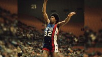 Unknown date and unknown location; USA; FILE PHOTO; New York Nets forward Julius Erving (32) during an ABA game. Mandatory Credit: Malcolm Emmons-USA TODAY Network.