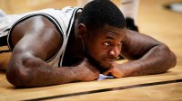 Vanderbilt guard Duke Miles (2) reacts after he was fouled during the second half against Florida at Memorial Gymnasium in Nashville, Tenn., Saturday, Jan. 17, 2026.