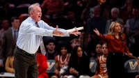 Texas coach Vic Schaefer watches his team face Vanderbilt during the second quarter at Memorial Gymnasium in Nashville, Tenn., Thursday, Feb. 12, 2026.