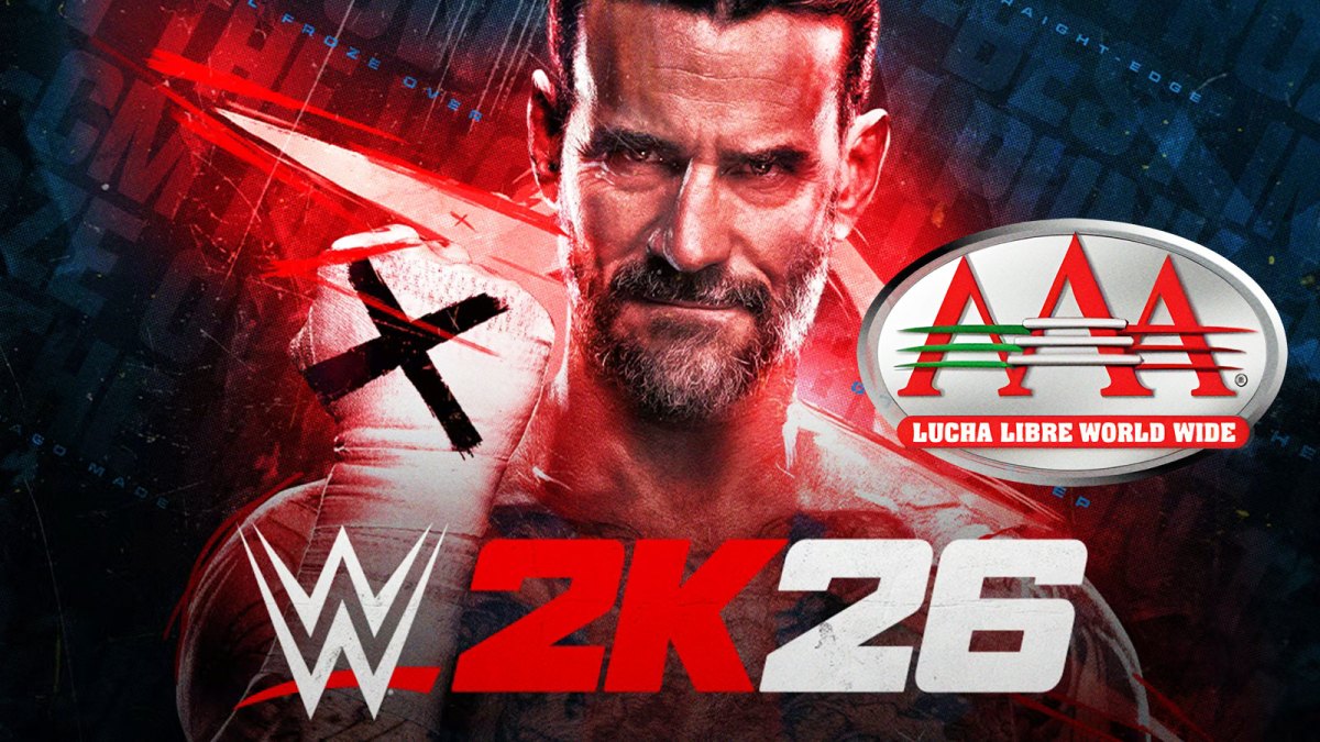 WWE 2K26 poster with AAA logo