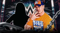 Silhouette of Chelsea Green and WWE legend John Cena