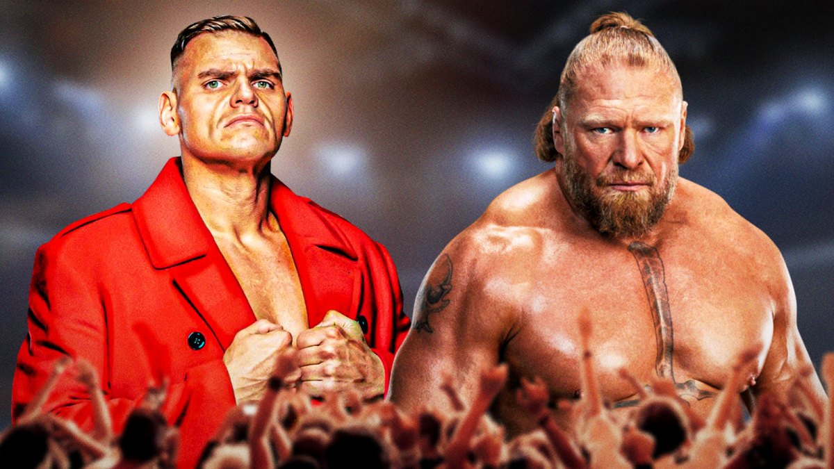 WWE stars Gunther and Brock Lesnar.