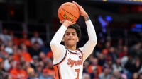 Syracuse Orange guard Kiyan Anthony (7) shoots during the second half against the Miami Hurricanes at the JMA Wireless Dome.