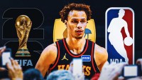 Atlanta Hawks Dyson Daniels, 2026 FIFA World Cup logo, Australia National Team logo, NBA Playoffs logo