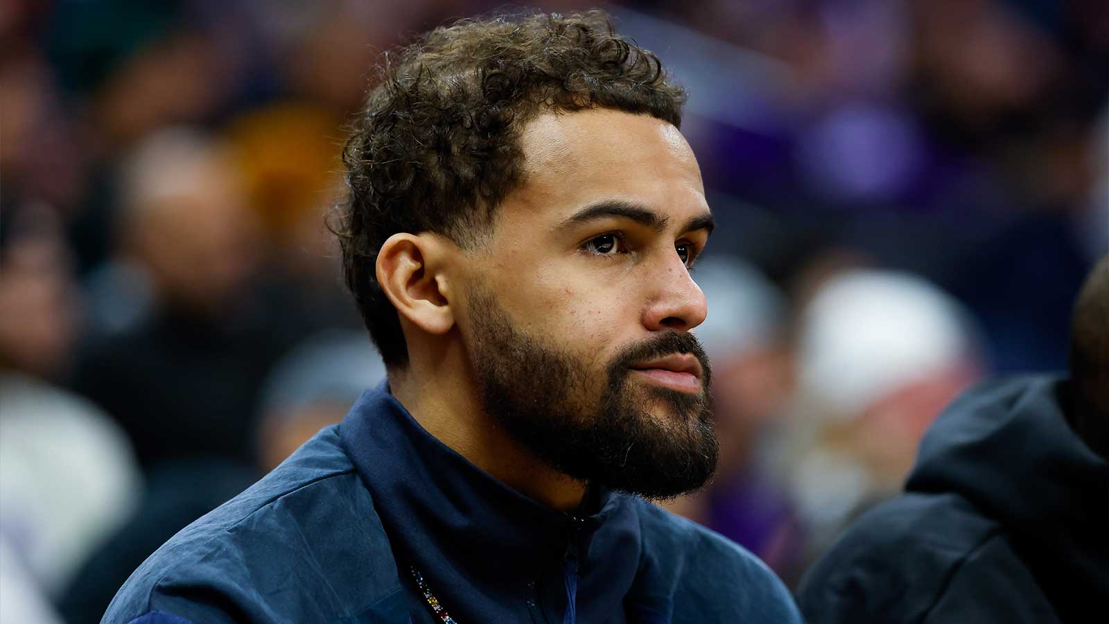 Washington Wizards guard Trae Young (3) sits on the bench during the second quarter against the Sacramento Kings at Golden 1 Center.