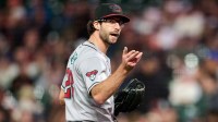 Arizona Diamondbacks starting pitcher Zac Gallen (23) argues with home plate umpire Doug Eddings (88) (not pictured) during a pitching change against the San Francisco Giants during the seventh inning at Oracle Park.