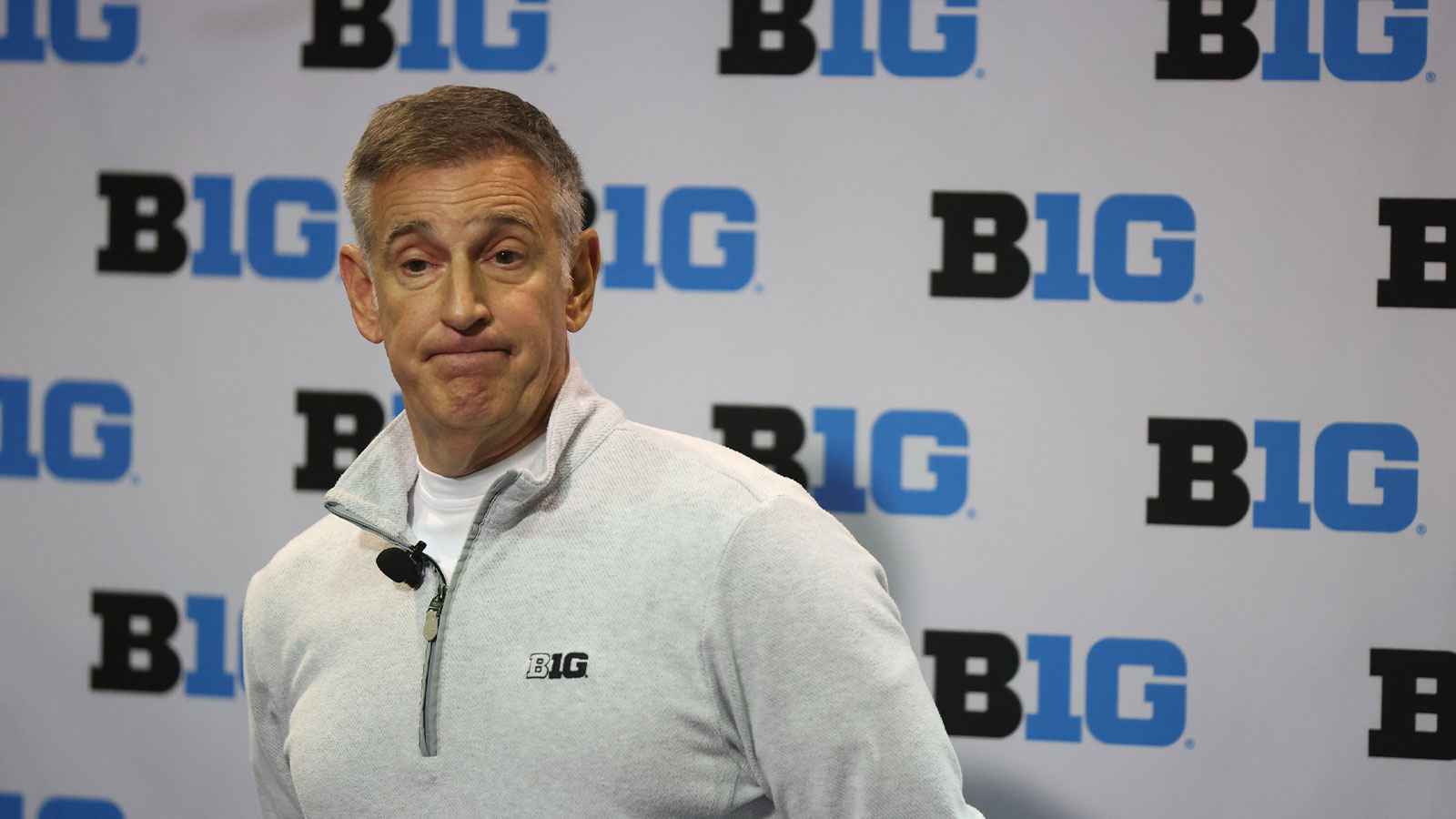 Big Ten Commissioner Tony Petitti speaks during Big Ten Men’s Basketball Media Days at the Donald E. Stephens Convention Center.