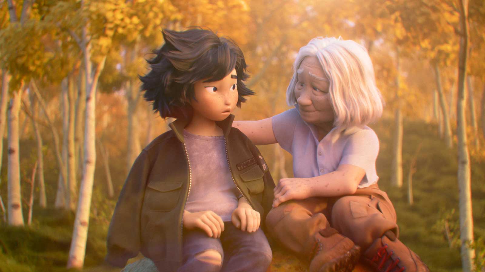 Mabel Tanaka (Piper Curda)and her grandma (voiced by Karen Huie) in new Pixar movie from Walt Disney Studios, Hoppers.