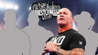 Randy Orton with silhouettes of Shane McMahon, The Rock, and Cowboy Bob Orton