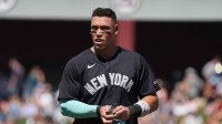 New York Yankees right fielder Aaron Judge (99) against the Chicago Cubs in the third inning at Sloan Park.