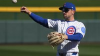 Chicago Cubs third baseman Alex Bregman (3) warms up before a game against the Chicago White Sox at Sloan Park.