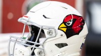 Detailed view of an Arizona Cardinals helmet at State Farm Stadium.
