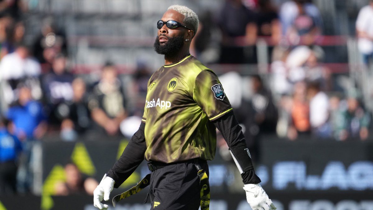 Wildcats FFC receiver Odell Beckham Jr. during the Fanatics Flag Football Classic at BMO stadium