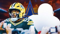 Rashan Gary on one side - Mystery player beside him - Dallas Cowboys logo in the background