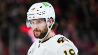 Boston Bruins center Pavel Zacha (18) looks on against the Montreal Canadiens during the second period at Bell Centre.