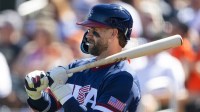 Team USA outfielder Bryce Harper against the San Francisco Giants during a spring training game at Scottsdale Stadium.