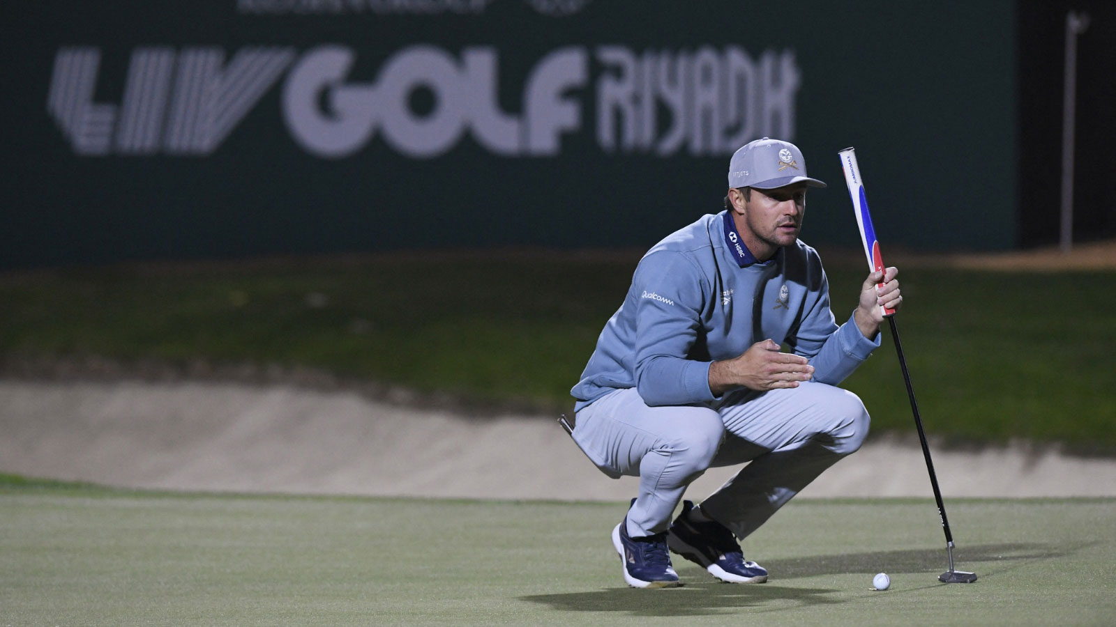 Bryson DeChambeau in action during the second round of play at LIV Golf Riyadh at the Riyadh Golf Club.