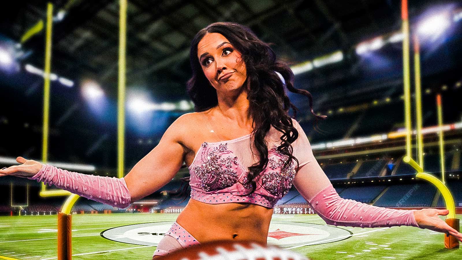 WWE star Chelsea Green’s ‘broken ankle’ doesn’t stop her from nailing field goal with the Steelers