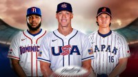 Aaron Judge with Team USA, Vladimir Guerrero Jr with Dominican Republic, Shohei Ohtani with Team Japan