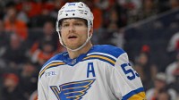 St. Louis Blues defenseman Colton Parayko (55) against the Philadelphia Flyers at Xfinity Mobile Arena.
