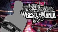 Silhouette of stand-up comic Tony Hinchcliffe and WrestleMania 42 logo, where he will host a special show.