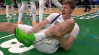 Cooper Flagg grabs ankle during Celtics-Mavericks