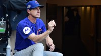 Chicago Cubs manager Craig Counsell (11) looks on from the dugout before game one of the NLDS round for the 2025 MLB playoffs between the Chicago Cubs and Milwaukee Brewers at American Family Field