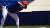 New York Mets pitcher Craig Kimbrel (46) pitches in the fourth inning against the Washington Nationals at Clover Park.