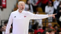 Indiana Hoosiers head coach Darian DeVries instructs his team against the Michigan State Spartans during the second half at Simon Skjodt Assembly Hall.