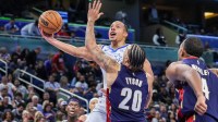 Orlando Magic guard Desmond Bane (3) goes to the basket against Cleveland Cavaliers guard Jaylon Tyson (20) during the second quarter at Kia Center.