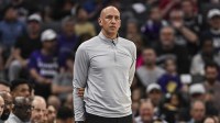 Sacramento Kings head coach Doug Christie look on during the second quarter against the Brooklyn Nets at Golden 1 Center