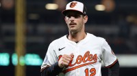 Baltimore Orioles outfielder Dylan Beavers (12) looks on during the third inning against the Tampa Bay Rays at Oriole Park at Camden Yards.