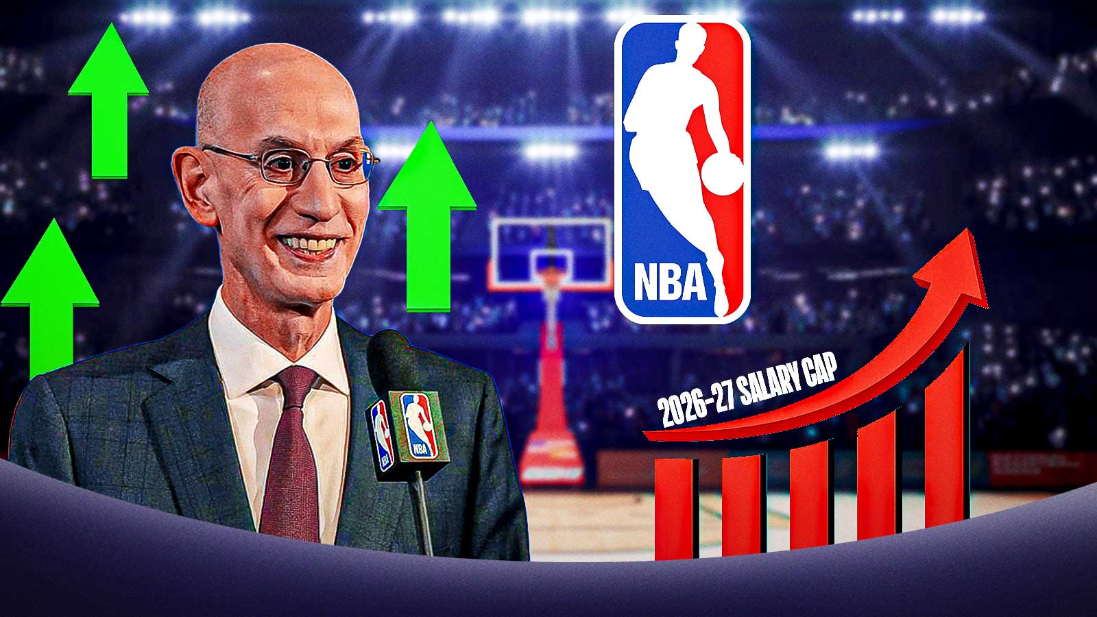 NBA Commissioner Adam Silver with rising numbers