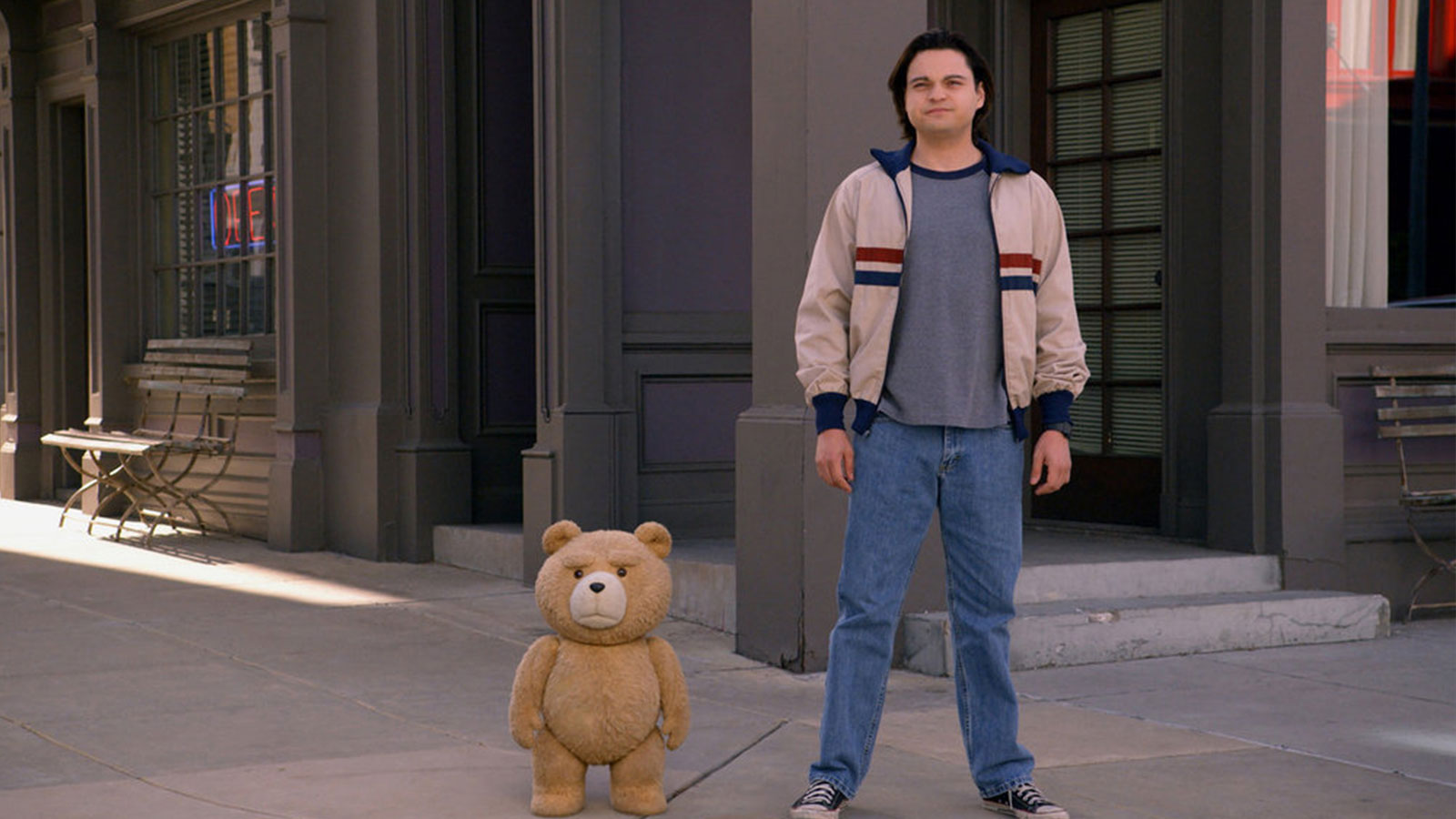 Ted (Seth Macfarlane) and John Bennett (Max Burkholder).