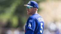 Los Angeles Dodgers first baseman Freddie Freeman against the Chicago White Sox during a spring training game at Camelback Ranch-Glendale.