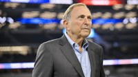 NHL commissioner Gary Bettman looks on before the game between the Dallas Cowboys and the Arizona Cardinals at AT&T Stadium.