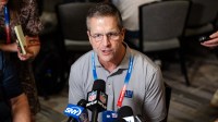 New York Giants head coach John Harbaugh during the 2026 NFL Annual League Meeting at the Arizona Biltmore.