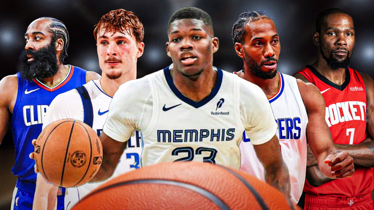 Cedric Coward (Grizzlies), Cooper Flagg (Mavericks), Kawhi Leonard (Clippers), James Harden (Cavaliers), Kevin Durant (Rockets)