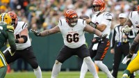 Cincinnati Bengals guard Dalton Risner (66) during the game against the Green Bay Packers at Lambeau Field.