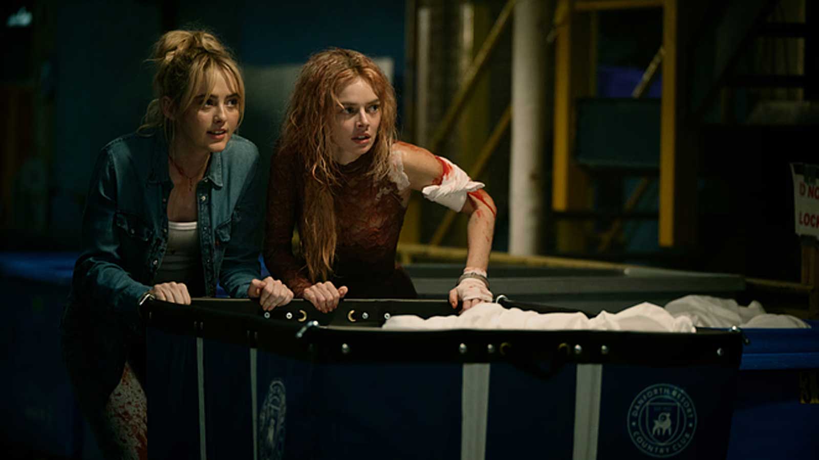 Kathryn Newton and Samara Weaving in the new movie Ready or Not 2: Here I Come.