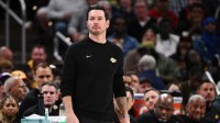 Los Angeles Lakers head coach JJ Redick watches game action during the second quarter against the Indiana Pacers at Gainbridge Fieldhouse.