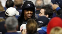 Jay-Z at Yankee Stadium during game against the Baltimore Orioles.