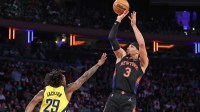 New York Knicks star Josh Hart against the Indiana Pacers.
