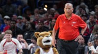 Houston head coach Kelvin Sampson stands next to the bench in the first half during a first round men’s basketball game of the NCAA Tournament between Houston and Idaho, at Paycom in Oklahoma City on Thursday, March 19, 2026.